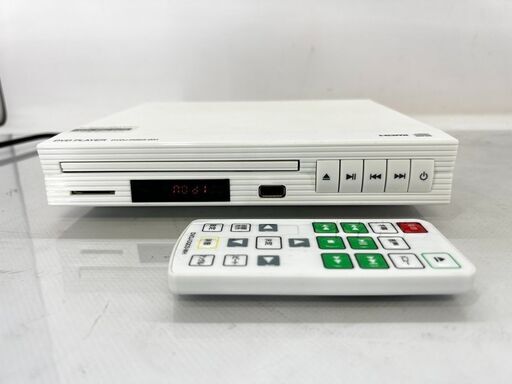 HDMI出力高画質DVDプレイヤー DVDJ-DQ03-WH ティーズネットワーク リモコン付き  /  AJ-0286-T1