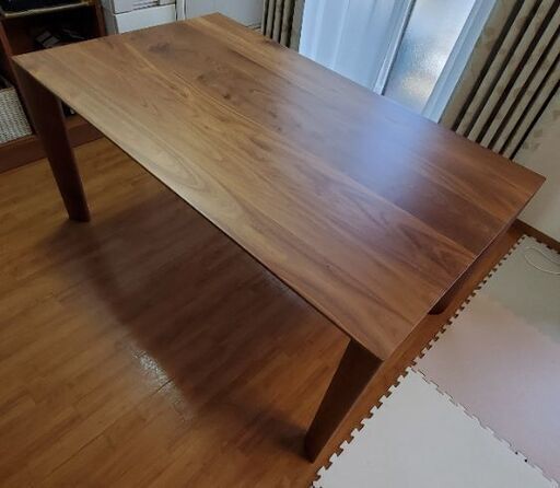 カリモク家具 ダイニングテーブル ウォールナット 無垢材 美品 テーブルマット付