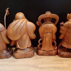 七福神 木彫り 高級木材 縁起物