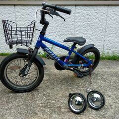 子供用自転車 14インチ 青色 補助輪付