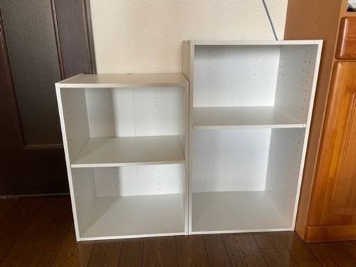 白色カラーボックス　2つ