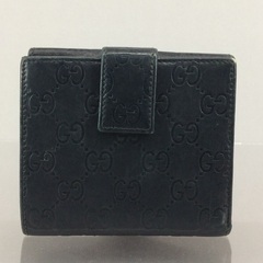 GUCCI グッチ シマライン 黒レザーコンパクト 折財布の画像