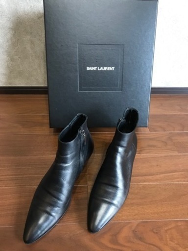 サンローラン　ヒールブーツ　40 1/2 ビブラムソール貼り済　ショートブーツ