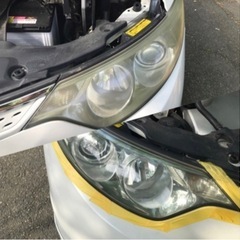 雨天も作業可！　黄ばんだヘッドライトを綺麗に致します💪ボディコーティングもお任せ下さい。 - 秋田市