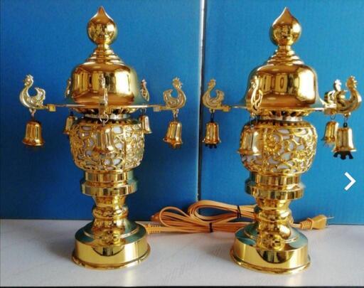 [中古品]お盆☆電気点灯式灯籠　1対