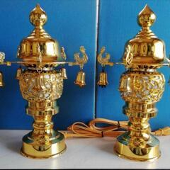 [中古品]お盆☆電気点灯式灯籠　1対