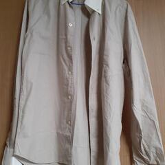 コムサ　メンズシャツ　Lサイズ　薄茶色
