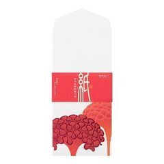【新品 / 伊予和紙】箔 ケイトウ柄 便箋・はがき箋・封筒 3点セットの画像