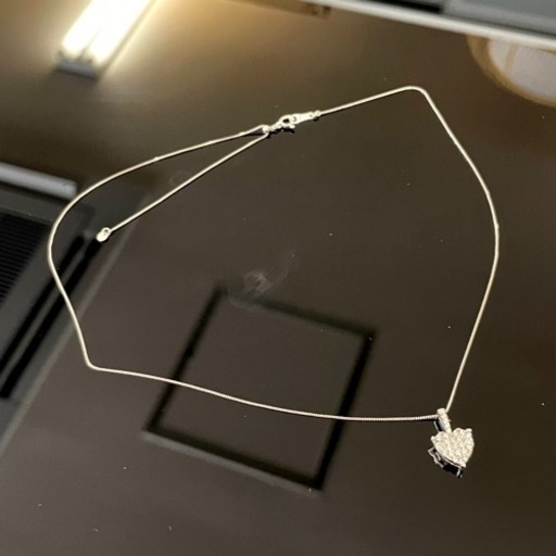 【超美品‼️】天然ダイヤモンド K18WG ホワイトゴールド レディースネックレス ハート型♪