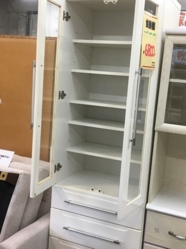 ●販売終了●キッチン収納　食器棚　ホワイト　中古品