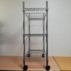 キャスター付き 3段アルミラックの画像
