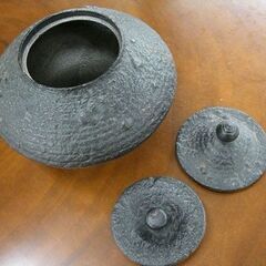 南部鉄器 宝生堂 茶入れ 茶器 茶道具 直径12.5cm 札幌 手稲の画像