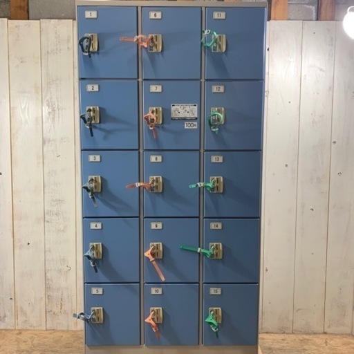 4/20終NH ロッカー 100円 リターン ロッカー 15室(3列5段) 鍵付き 施設 店舗 菊倉TK