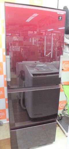 値下げ！【引取限定】冷蔵庫★自動製氷機付★両開きドア★ シャープ 中古品 350L 2018年式 SJ-GW36DR SHARP【ハンズクラフト八幡西店】