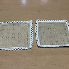 コースター2枚セット 新品未使用ですがシミありの画像