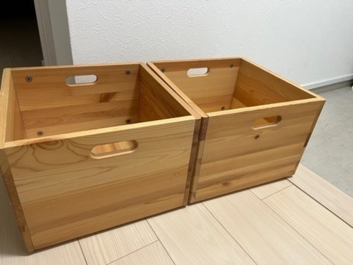 無印良品の　パイン材　収納BOX     2つセット
