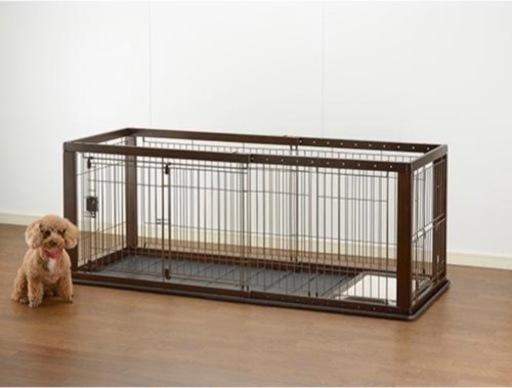 【新品未使用】リッチェル 木製スライドペットサークル レギュラー ダークブラウン