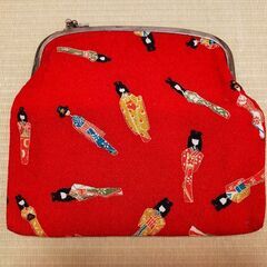 【和服用がま口バッグ】姉さん人形柄がかわいい！