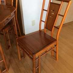 【完了】アジアンテイスト 木工象嵌ダイニングセットの画像