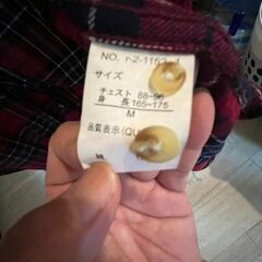 赤色☆チェック系シャツ㊽Mサイズの画像
