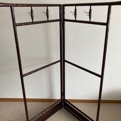 衣桁　屏風式　北海道民芸家具