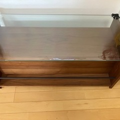 【美品、ほぼ未使用】更に大幅値下げ！！！　センターテーブル　ガラステーブル　ラックの画像