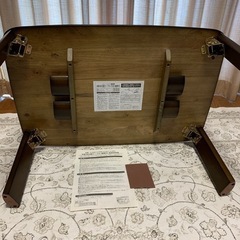 木製　折れ脚テーブル（継脚付き）の画像