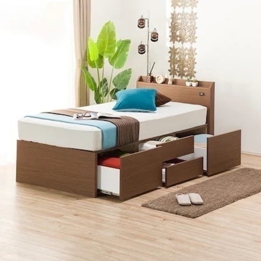 ニトリ　シングルベッド(ジオ　チェスト40JMBR)