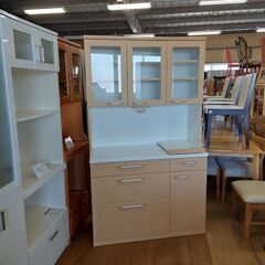 高橋木工所　パンジー１０５オープン　３枚扉キッチンボード　食器棚【愛品倶楽部柏店】の画像