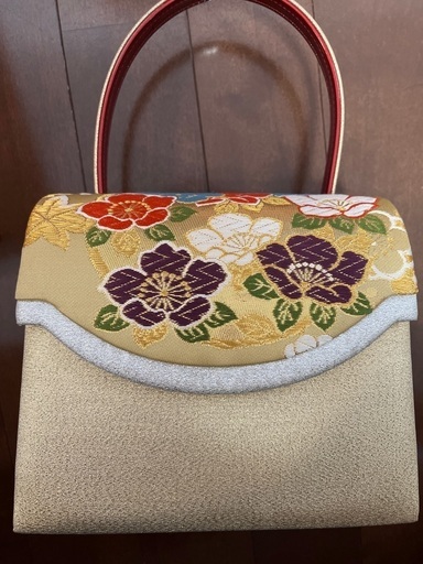 振袖　草履　バック　金色