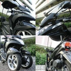 ★普通免許仕様トリシティ125ワイドトレッド 低走行6km台 ワイド付ルーフ ナックル＆レッグガード GIVIケース★東京/大田区【下取OK】の画像