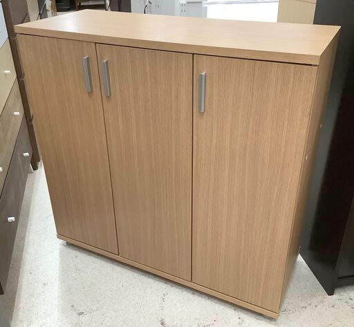 LIFELEX コーナン 3ドアシューズボックス ロータイプ 観音開き KKH18-1899 木目NA【ユーズドユーズ名古屋天白店】 J1986