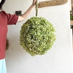アナベル紫陽花フライングボールリースの画像