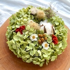 アナベル紫陽花リース　gja