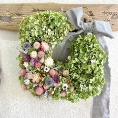 アナベル紫陽花スクエアリース