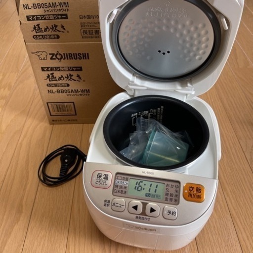 炊飯器　象印　極め炊き　NL-BB05  シャンパンホワイト　19年製　3合炊き