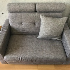 ソファー 2人用 収納 グレー リクライニング クッションあり
