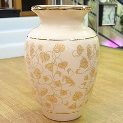 イタリア製 壺 花瓶 高さ46.5cm CLS CERAMICA FROM FLORENCE 花蔦 金彩 置物 インテリア 飾り 大きめ 札幌市 清田区 平岡の画像