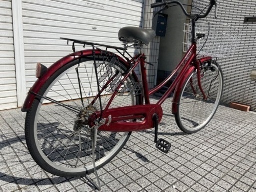 【26インチ自転車】変速なし　リヤタイヤ、バスケット、ベル新品❗️若林自転車　唐崎店　SALE中❗️