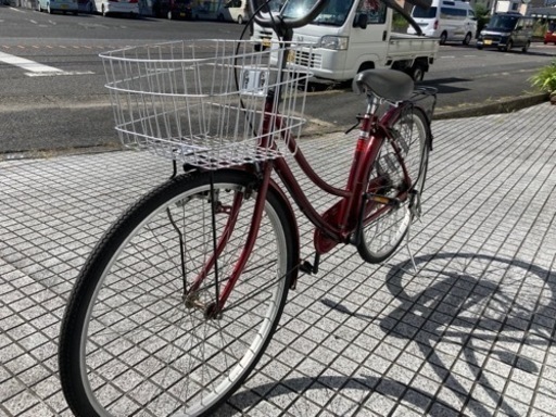 【26インチ自転車】変速なし　リヤタイヤ、バスケット、ベル新品❗️若林自転車　唐崎店　SALE中❗️