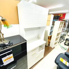 12/9ニトリ 食器棚 ソレル80KB ホワイト キッチン収納 家具