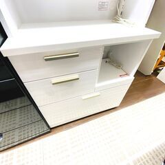 12/9ニトリ 食器棚 ソレル80KB ホワイト キッチン収納 家具