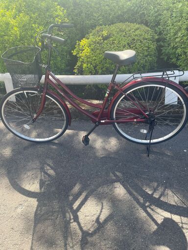 リサイクルショップどりーむ鹿大前店　No３０４　エコNo１４３６０X　自転車　26インチ　赤　ママチャリ　シンプル　状態良好　整備済