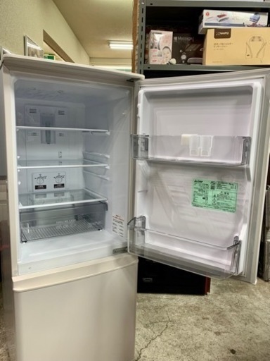 札幌市内配送無料 美品 21年製 三菱 146L 2ドア冷凍冷蔵庫 MR-P15F-W 右開き