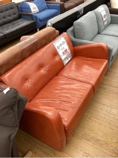 KG-134【新入荷　リサイクル品】2シーターソファ　ブラウン系