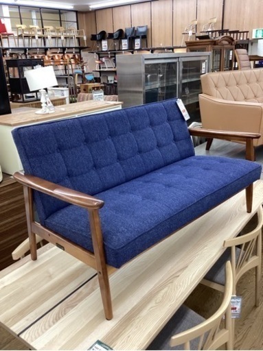 KH-1【新入荷　リサイクル品】カリモク60 Kチェア　2シーターソファ　タープブルー