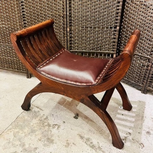 売約済み】② カルティニチェア ベンチ レザー 革 スツール オットマン