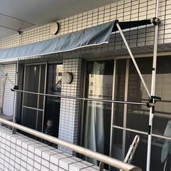 【横浜取りに来れる方限定】物干し竿突っ張りオーニング 本体幅300cm