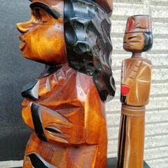 アイヌ　木彫り　民芸品　伝統工芸　の画像