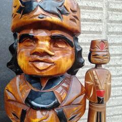 アイヌ　木彫り　民芸品　伝統工芸　の画像